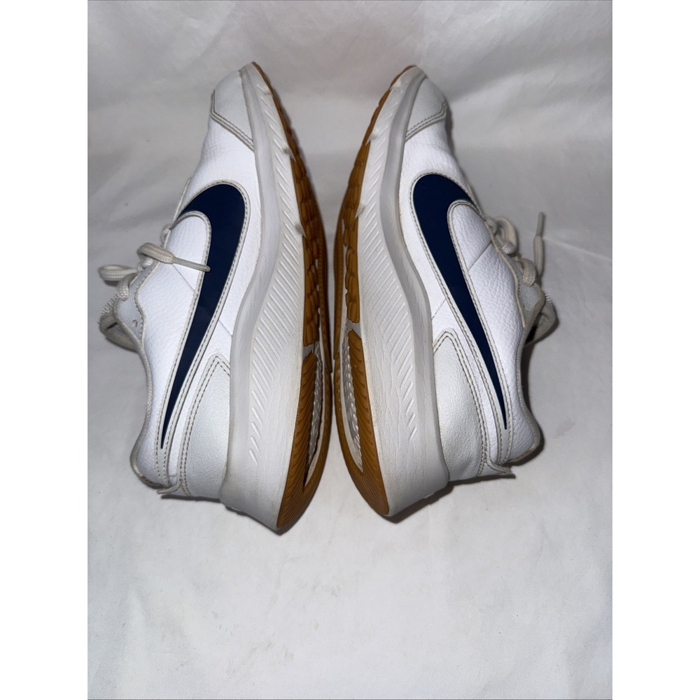 Nike Varsity CN9146-100 Youth 5 Running Shoe White Midnight Navy Leather Sneaker - Picture 7 of 8